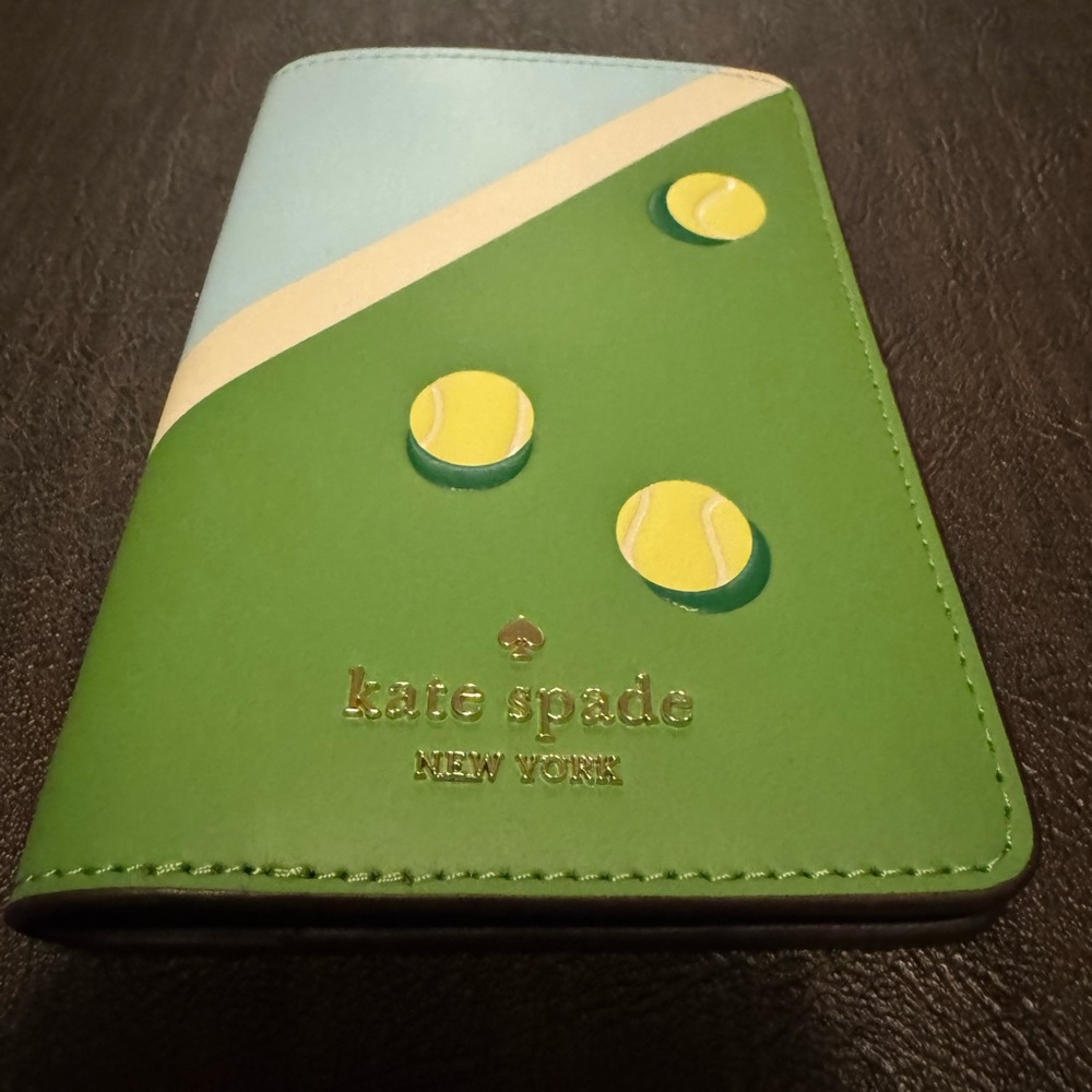 Kate Spade Green and Light Blue Passport Holder